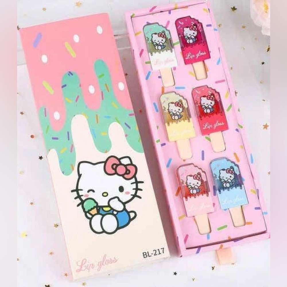 NEW Hello Kitty Ice Cream Lip Gloss Set